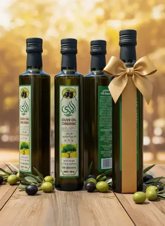 زيت زيتون بكر ممتاز(الوادي)½ زجاج غامق عرض 3+1هديه